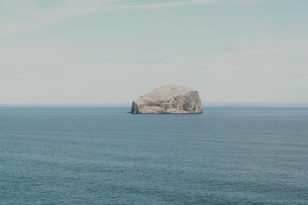 Bass Rock from Tantallon Castle in North Berwick 