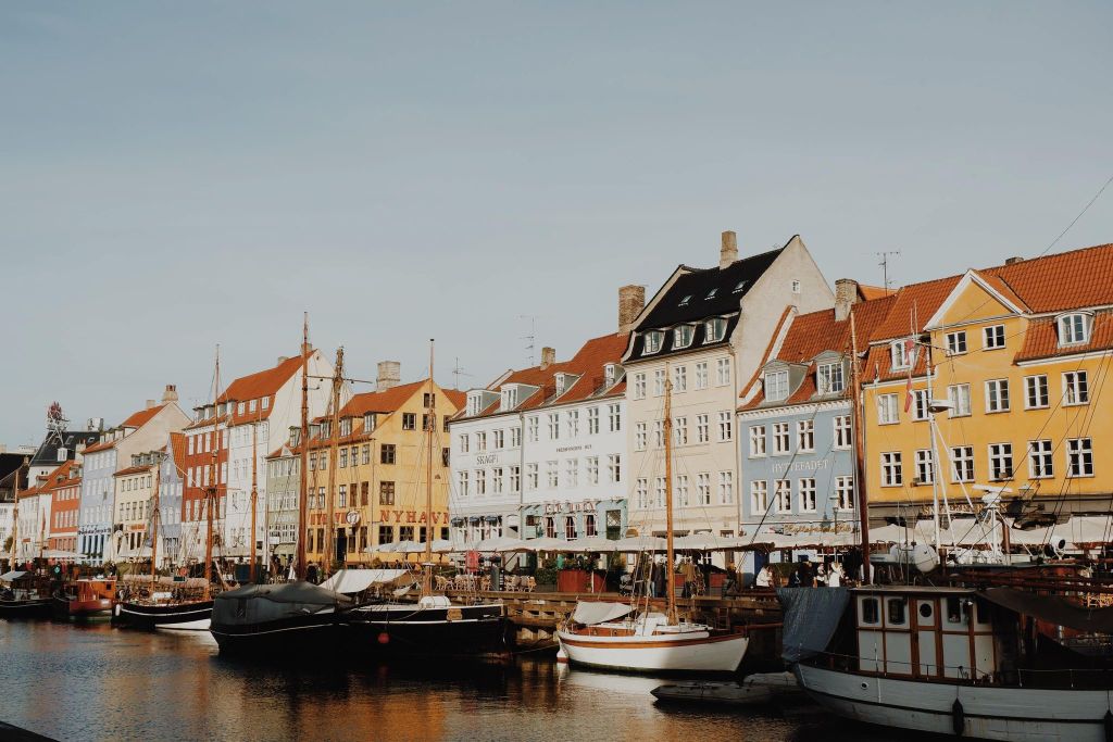 Colourful buildings at Nyhavn Copenhagen 