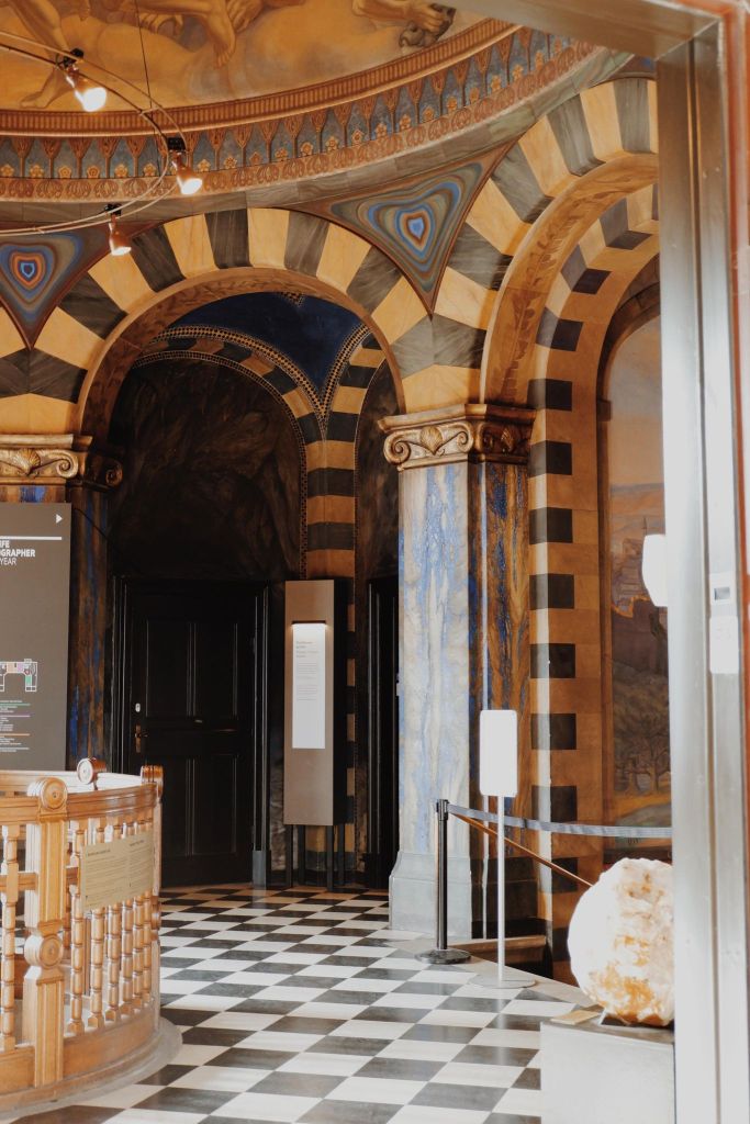 Painted corridor of the Natural History Museum of Denmark 