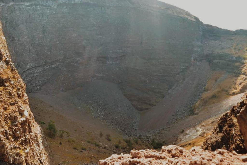 The crater of Mount Vesuvius, Bay of Naples